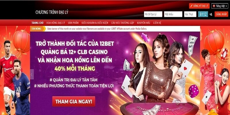 Đãi ngộ hấp dẫn cho đại lỹ 12bet